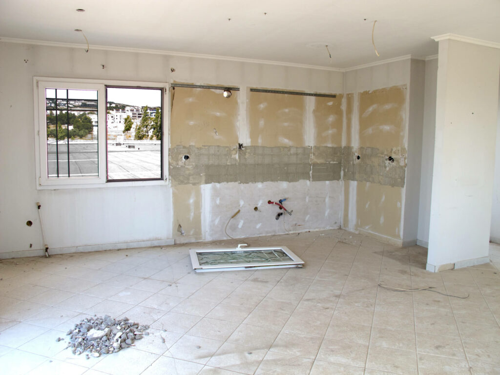 un chantier de rénovation en cours