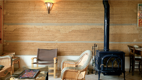 mur intérieur en pisé