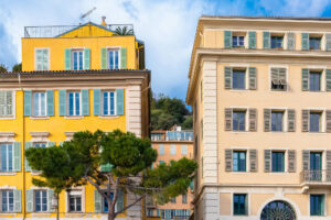 Batiment avec enduit à la chaux
