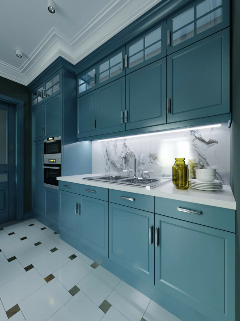 façade de cuisine repeinte