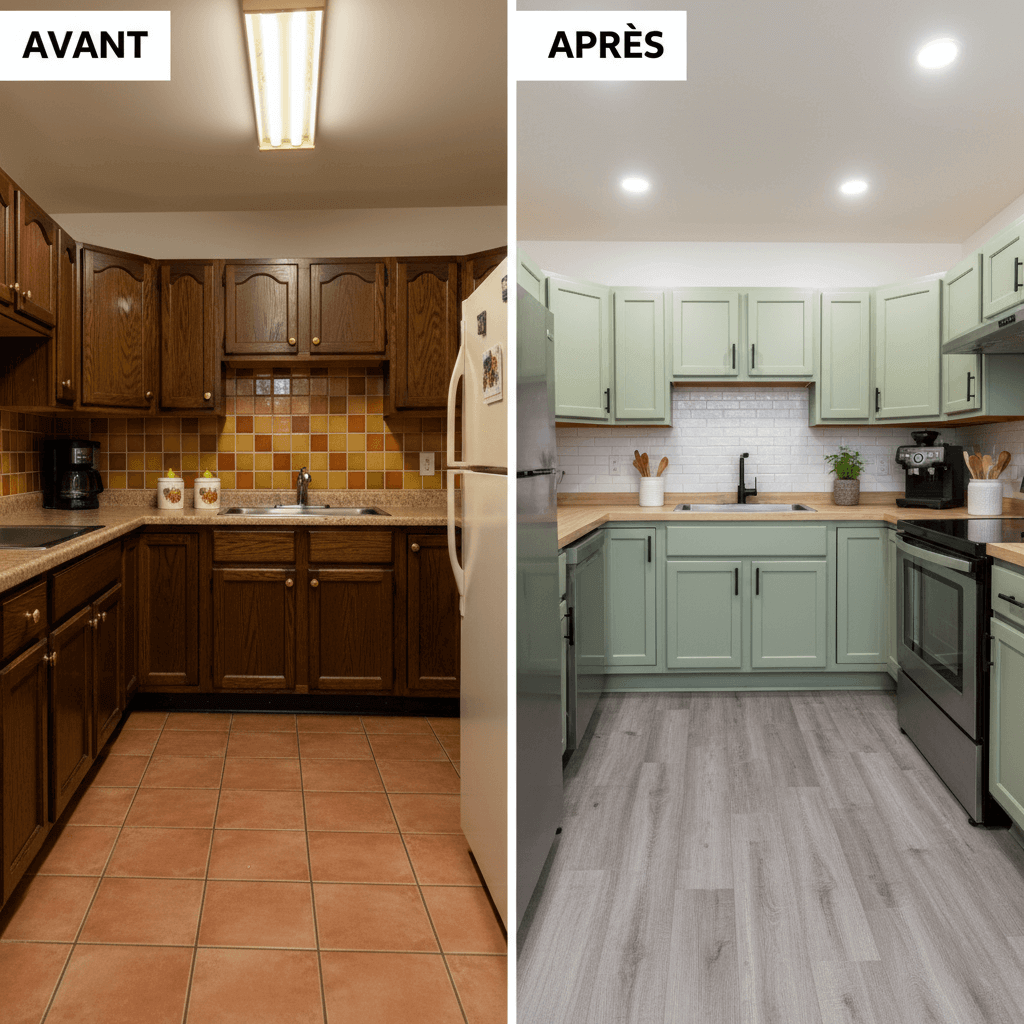 comparatif cuisine avant après